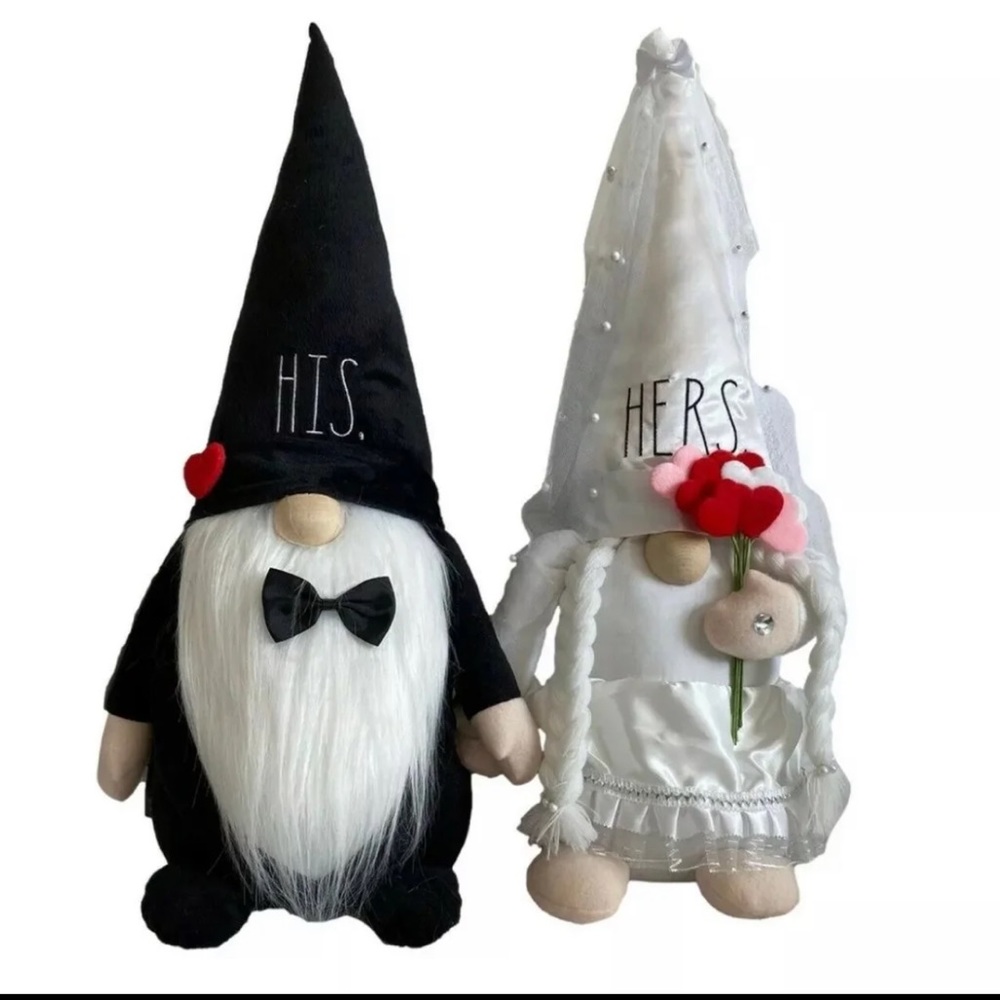 RAE DUNN “HIS & HERS” wedding gnomes large 22”